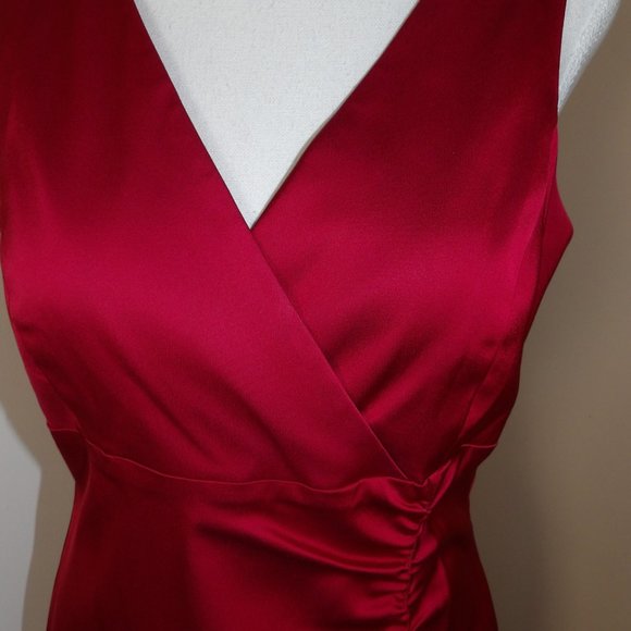 Donna Ricco New York Maroon Satin Party Dress / Size 10 - Picture 10 of 16
